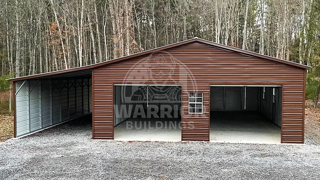 30x40x12 Lean-to Metal Garage
