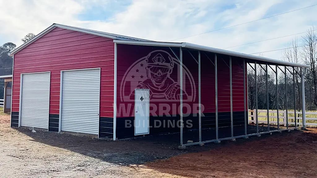 30x40x12 Steel Building with Lean-to